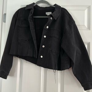 NWT Ava & Viv cropped black denim jacket
